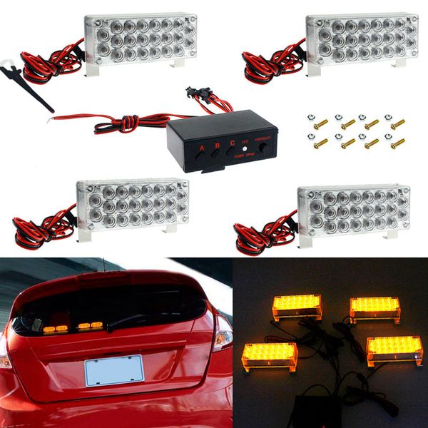 

88-led front grille amber flashing emergency strobe light deck 3 flash modes