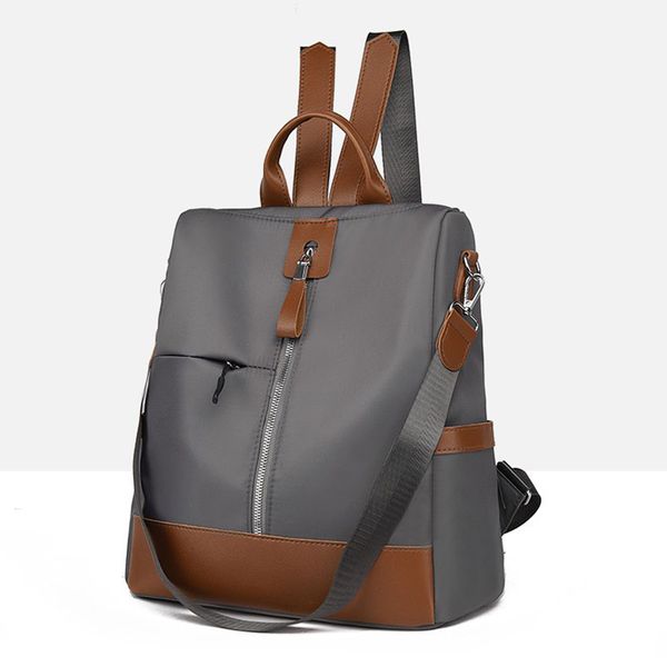 

women casual backpack neutral simple ladies anti-theft bagpack safety young student schoolbag cloth durable