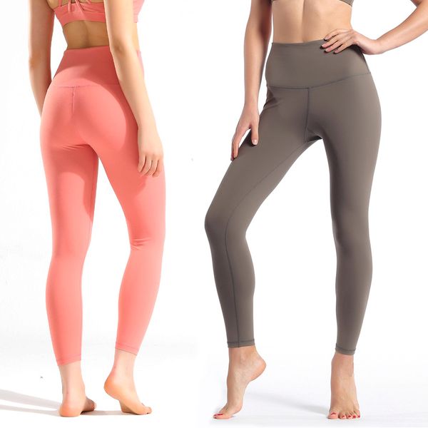 

lu-016 leggings instagram same style women yoga lu pants high waist sports gym wear elastic fitness lady overall tights workout, White;red