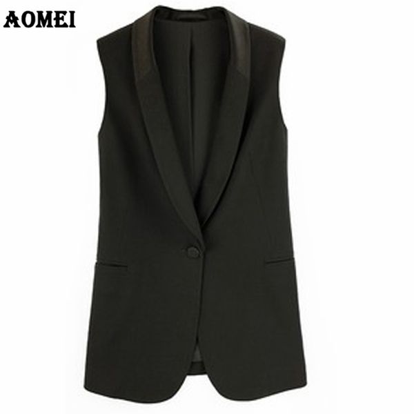 

vest coat for women office laidies sleeveless modern waistcoat colete jacket outwear workwear v neck casual new elegant fashion, Black;white