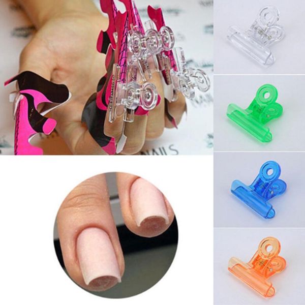 

4pcs nail extension tips holder shaping clip fibernails fiberglass fixing tool new product, Red;pink
