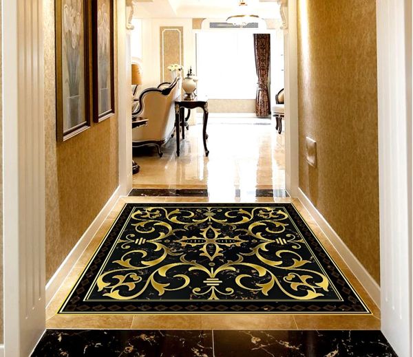

custom floor mural wallpaper black diamond marble classical pattern 3d flooring living room bedroom balcony pvc floor sticker home decor