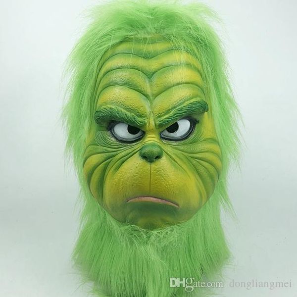 

green monster grinch drift mask party supplies for christmas costumes accessory cosplay headgear face mask funny props for performance wn666
