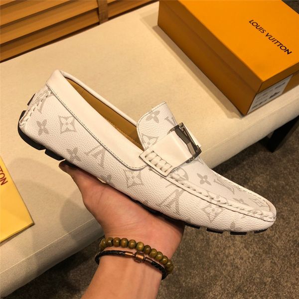 

19ss дышащий мода мужчины повседневная обувь кожаные мокасины для мужчин низкая верхняя обувь обувь скольжения на весна лето квартиры, Black