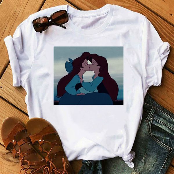 

bonjean women harajuku lesbian gay t shirt lgbt love wins t shirt ullzang funny cartoon t-shirt female spoof personality tee top, White