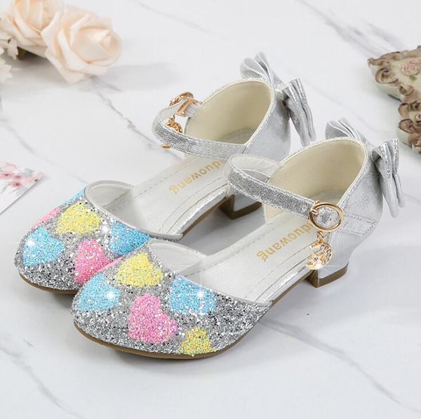 

new girls party leather sandals princess shoes leather glitter crystals rhinestones knot kids shoes sneaker children, Black;red