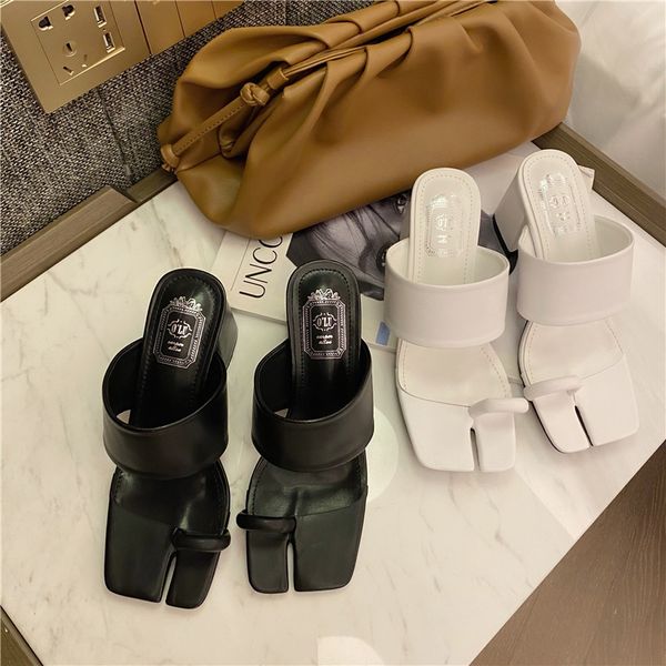 

резина вьетнамки обувь тапочки повседневный slipers женщины с низким heeled мулы площади toe слайды гавайский 2020 летняя heels, Black