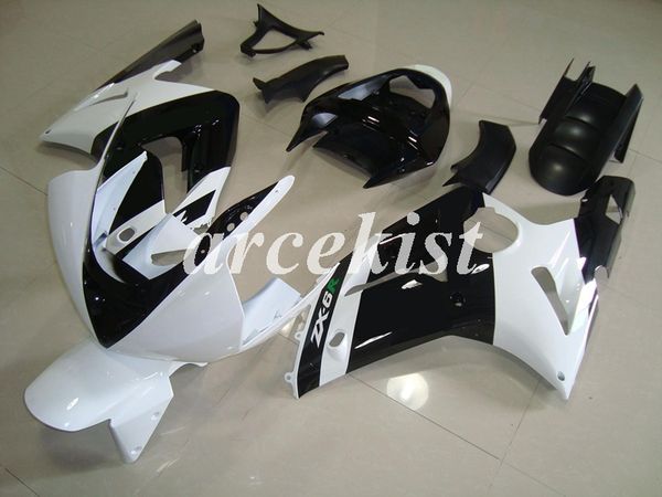 

4 gifts new abs motorcycle fairings kit fit for kawasaki ninja zx-6r zx6r 2003 2004 03 04 636 bodywork set custom white black