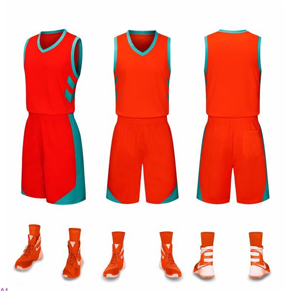 

2019 new blank basketball jerseys printed logo mens size s-xxl price fast shipping good quality orange o001n, Black;red