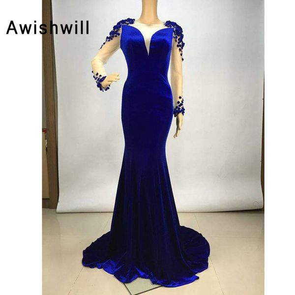 

custom-made long sleeve formal dress for gala real ps velvet mermaid evening dress women engagement, White;black