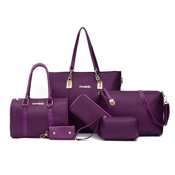 

women's outdoor six-piece set zip nylon solid color travel shoulder crossbody messenger bag mochila bolsa mujer feminina#35