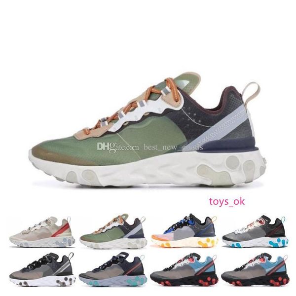 

дизайнер hot epic react element 87 кроссовки для мужчин и женщин белый черный нептун зеленый синий тренер дышащие спортивные кроссовки разме