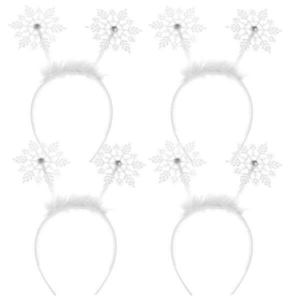 

1/2/6pc white christmas headband hair bands cute snowflake hair hoops kids snowflake headdress party favors supplies decorations