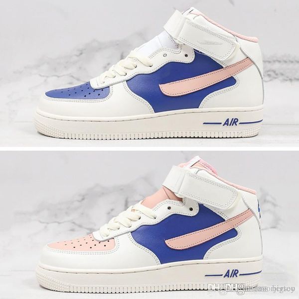 

2020 new sports shoes middle help candy white blue pink utility forced 07 rs casual board shoes men running shoes size 40-45, White;red