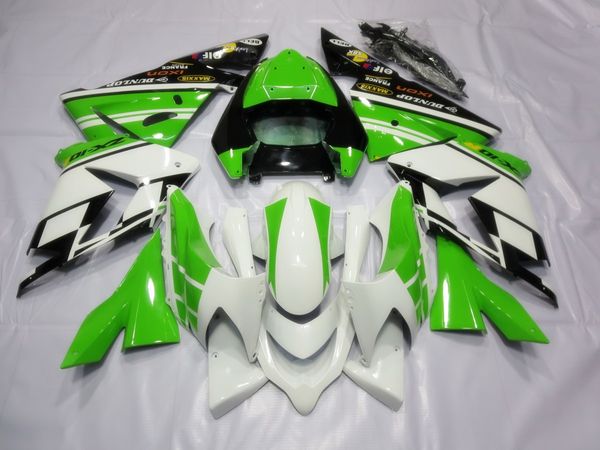 

4 подарки мотоцикл новый abs полный комплект обтекатели fit для kawasaki ninja zx-10r 2004 2005 04 05 10r тело набор зеленый белый