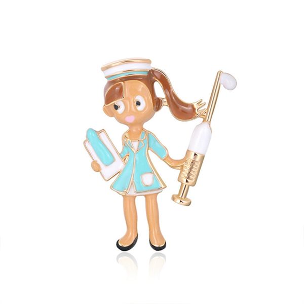 мода женская медсестра булавки мультфильм брошь для женщины жесткий эмаль pin значок коллекция медсестра день ювелирные изделия подарок воро