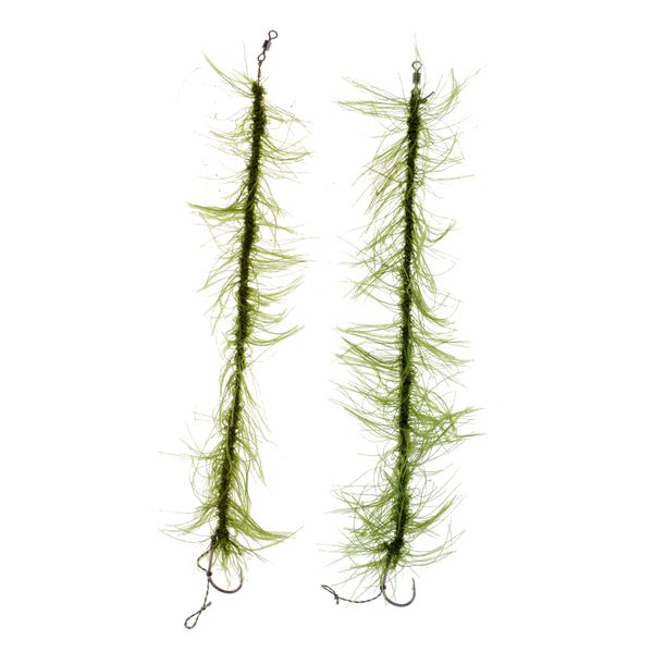 

2pcs carp fishing accessories ready made hair rigs terminal tackle with hook and weed line hook size 2 4 6