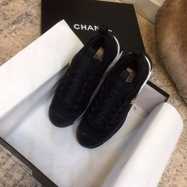 

new style high-end luxury ladies casual sports jogging shoes fashion design brand platform air cushion sole women's shoes size: 35-40 k, Black