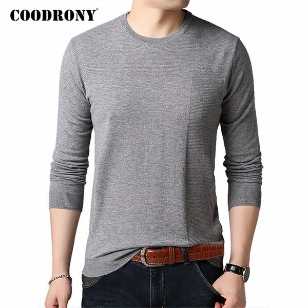 

men's sweaters coodrony brand sweater men spring autumn o-neck pull homme cotton wool pullover clothes mens knitwear shirts c1045, White;black