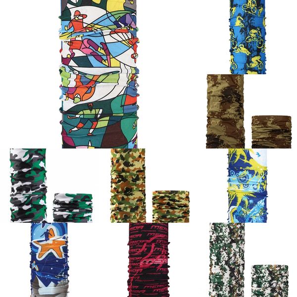 

qffeb liva men punk style printed headband bandana scarf multifunctional seamless face mask tube ring women girl scarf, Black