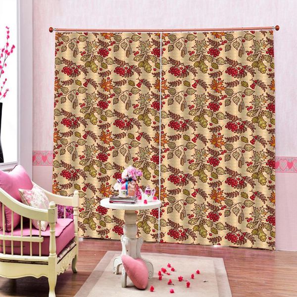 

fruit fabric pattern 3d curtain living room bedroom custom p blackout curtains home drapes
