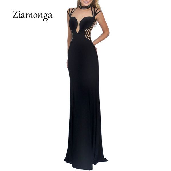 

ziamonga women elegant backless floor length mermaid maxi long dress robe femme vestido longo bodycon evening party maxi dresses, Black;pink
