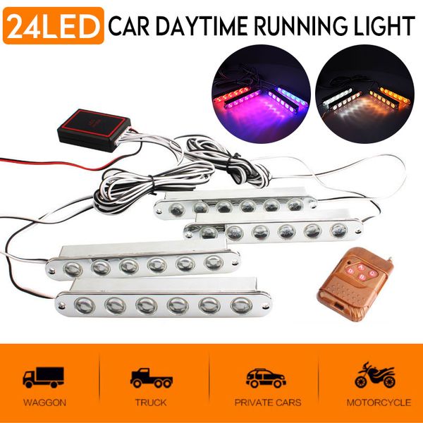 

24led medium strobe light remote warning light vehicles cars hawkeye daytime running for lighting andlamp