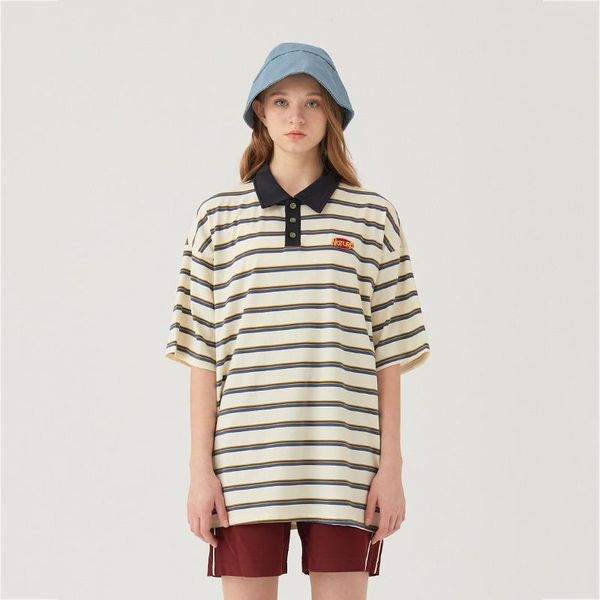 

2020 mens womens designer t-shirts fashion mens womens summer tshirts brand short sleeves lapel t-shirts spring striped shirts 2051100v, White