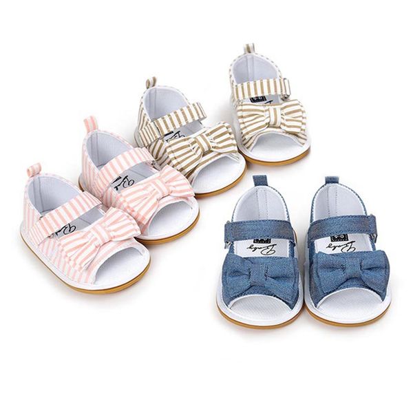 

newborn soft bottom baby toddler shoes girl soft cotton sandal infant girl bow toddlers baby stripe shoes, Black;red
