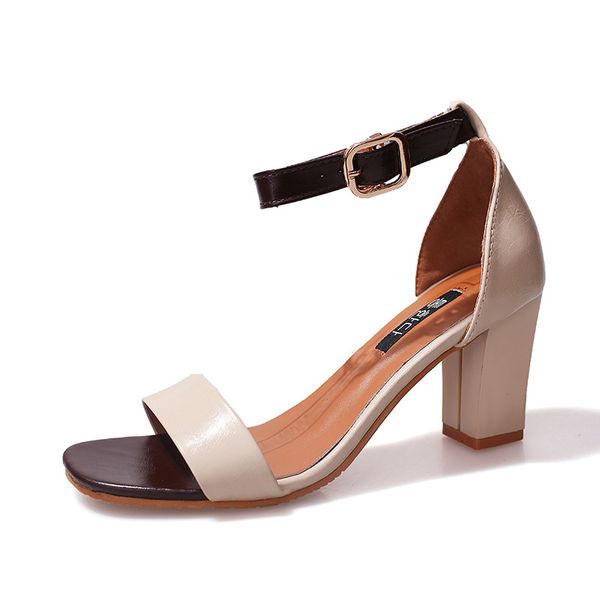 

summer women sandals open toe flip flops women sandles thick heel shoes korean style gladiator shoes, Black