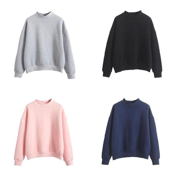 

women casual long sleeve hoodie sweatshirt jumper pullover thick autumn winter hv99, White;black