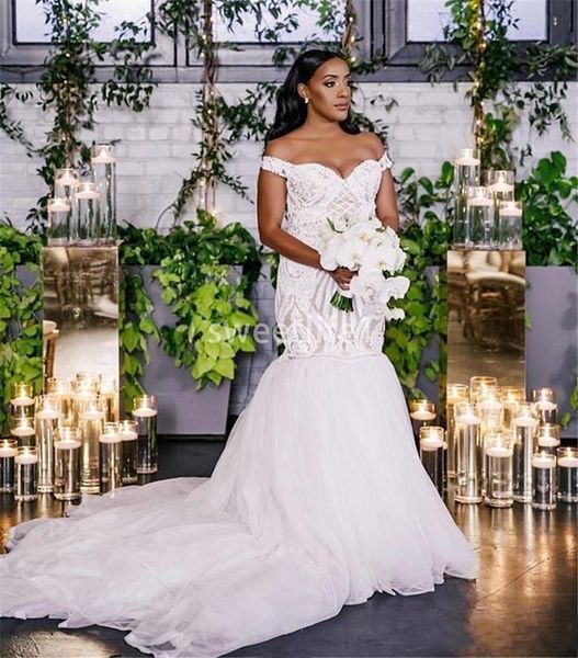 

романтические свадебные платья русалка кружева с поездом robe de mariée sexy lace up назад cap рукавом платье невесты платье de noiva, White