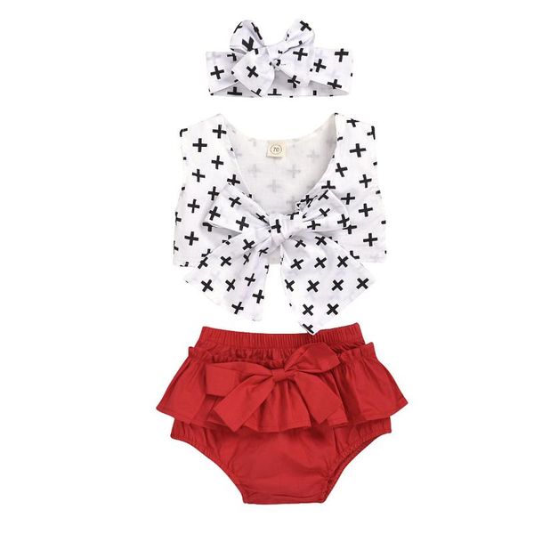 

newborn outfits 3pcs toddler baby girl set white girl blouse + shorts + headband