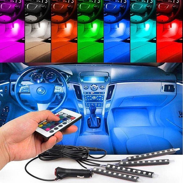 

universal 12v led car charge colorful interior floor decorative atmosphere lamp light car accessories