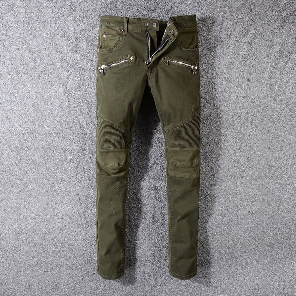 

2019 new mens distressed ripped biker jeans slim fit motorcycle biker denim for men fashion stylist hip hop mens jeans quality, Blue