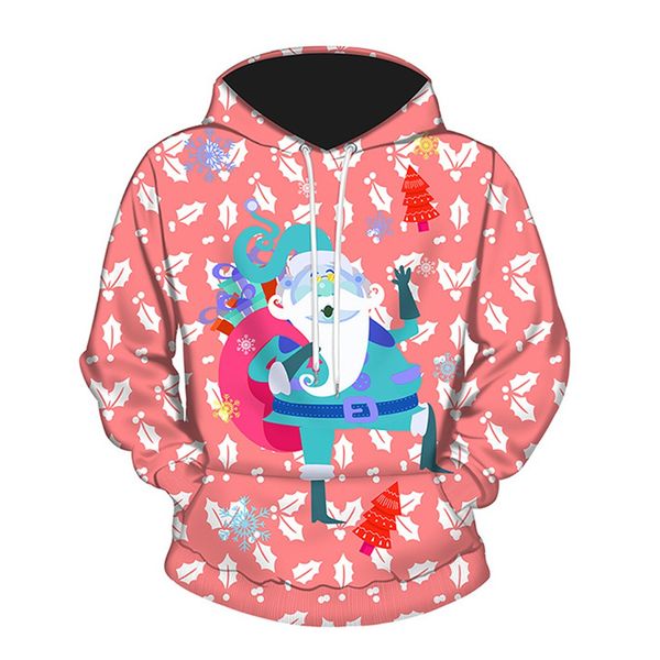 

feitong harajuku hoodies women 2018 new winter men women 3d christmas print long sleeve couples hoodies blouse sweatshirts, Black