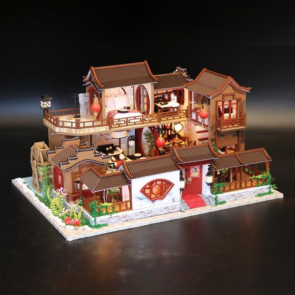 

kids toys diy dollhouse assemble wooden miniatures doll house furniture miniature dollhouse puzzle educational toys for children