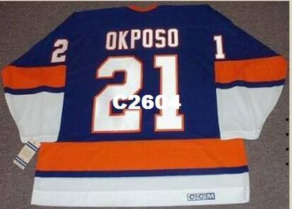

men #21 kyle okposo new york islanders 1970's ccm vintage retro home hockey jersey or custom any name or number retro jersey, Black;red