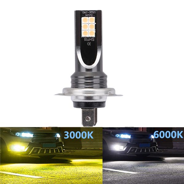 

1pcs h7 led bulbs h1 h3 h8 h9 h11 hb3 hb4 9005 9006 car fog lights 1500lm 3000k 6000k super bright 12 3030smd auto led lamp 12v