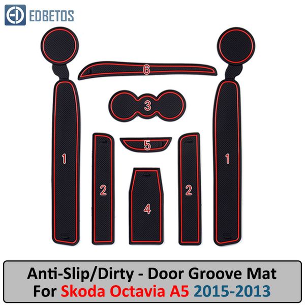 

anti-slip mat for octavia a5 2005 2006 2007 2008 2009 2010 2011 2012 2013 2 1z gate slot anti-dirty door groove