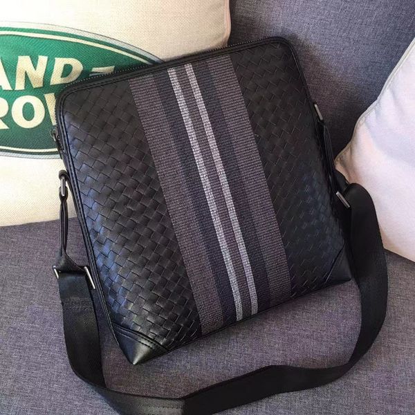 

kaisiludi leather bag single shoulder bag embroidery men oblique cross leather braid korean version of vertical trend