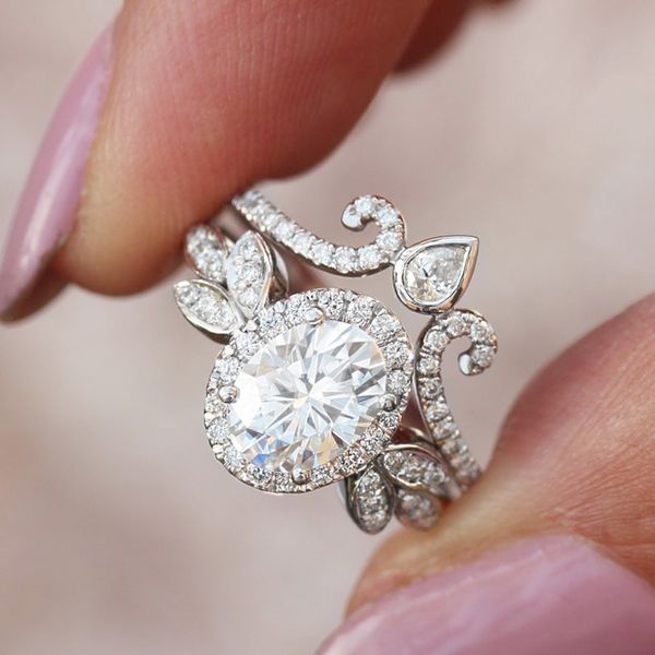 

classic women crystal wedding ring fashion lady silver engagement wedding bands jewelry for female anniversary gift, Slivery;golden