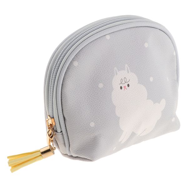 

cute mini leather coin purse cartoon change bag wallet for women girls, Red;black