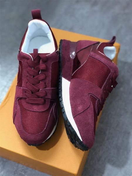 

new original box luxury genuine leather run away designer sneakers fashion casual shoes women shoes trainers men mixed color l14, Black