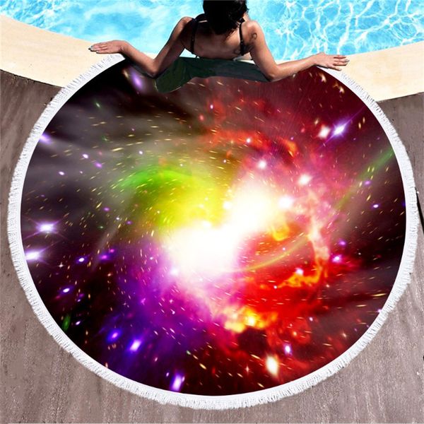 

factory direct customizable round beach towel wholesale 3d printed beach mat fringe shawl yoga mat