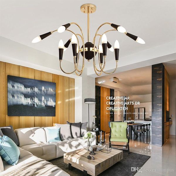 

nordic chandelier led metal multi-head creative minimalist decorative design study living room bedroom modern chandelier