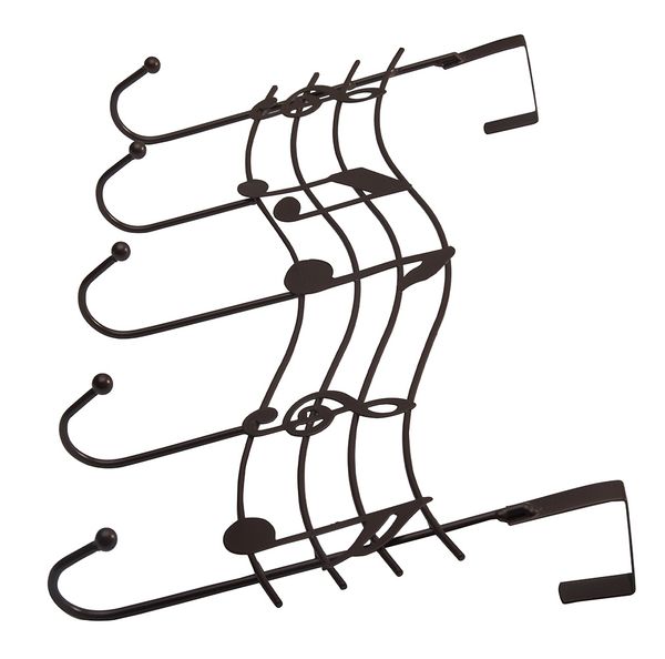 

music note style 5 hooks door hanger nailless iron craft coat towel rack useful