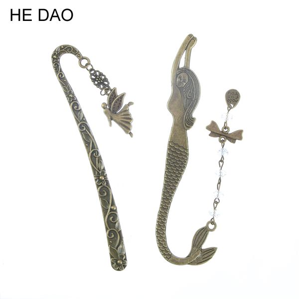 

10pc retro alloy metal bookmark mermaid beaded or angels butterfly fashion vintage bookmark extraordinary beautifully