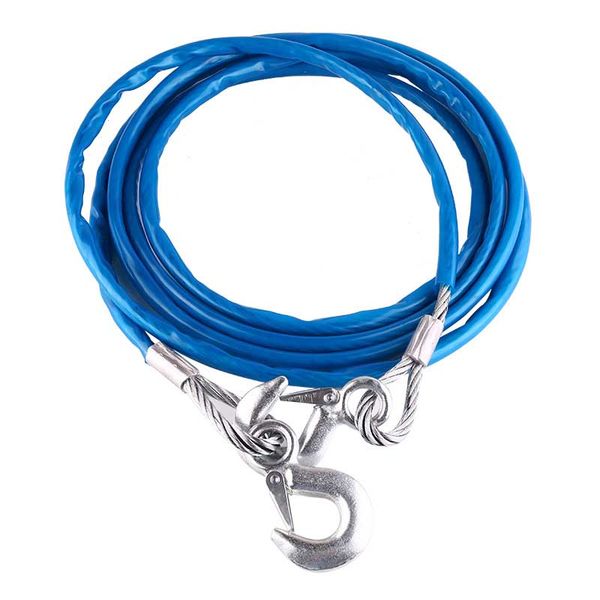

heavy duty tow ropes 4m 5 tons wire cable high strength safety hook steel wire trailer car emergency towing rope