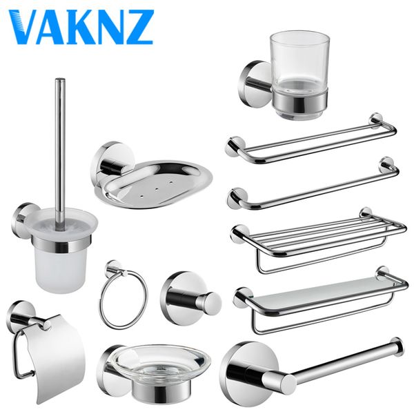 

sus 304 stainless steel bathroom hardware set chrome polished toothbrush holder paper holder towel bar bathroom accessories